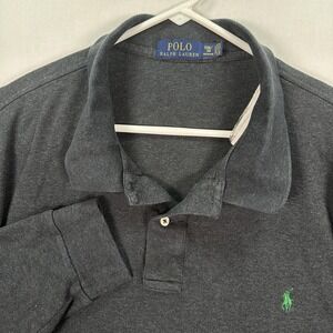 Polo Ralph Lauren Polo Shirt Mens 3XB Gray‎ Long Sleeve Big & Tall Pony Logo
